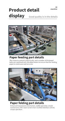 Máquina de plegado de cajas de papel con ancho desplegado de 70 mm-400 mm 380V Voltage 3ACQ-580D Modelo