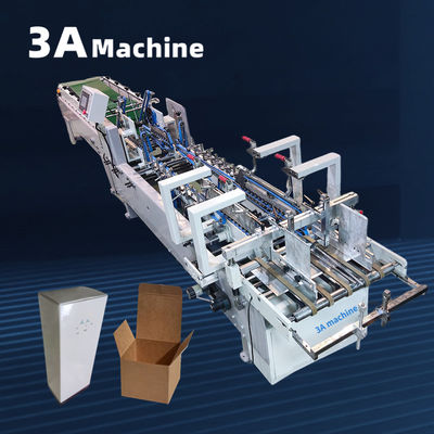 Máquina para hacer cajas de alimentos de 4 canales con aplicadores de pegamento frío de papel y alta velocidad de trabajo
