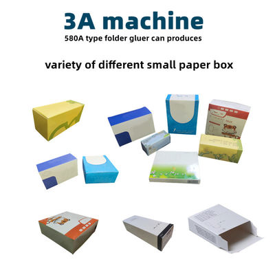 3ACQ 580D Máquina plegable de cajas de cartón con 4,5kw de potencia y piezas de repuesto de pegamento de carpetas