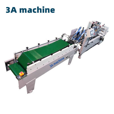 Máquina de caja de cartón plegable 6*1*1.35M Caja de papel haciendo Mahine con máquina de pegamento