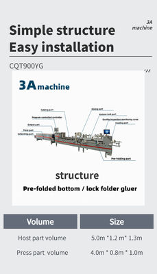 CQT 900YG-2 Caja de cerradura de fondo pre-doblada para hacer carpeta Máquina de pegamento para envases de alimentos