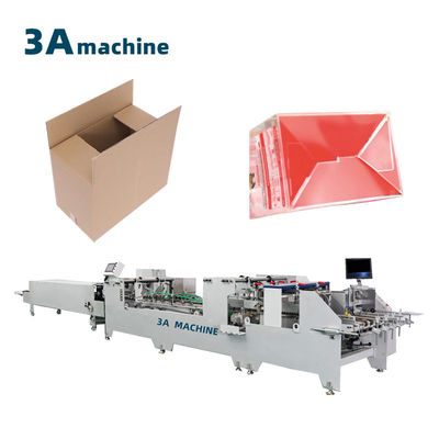 Material de papel 1 cartón 250g-650g Máquina de pegado de fondo de doble bloqueo para caja corrugada