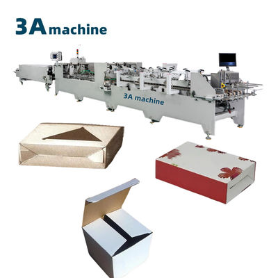 Máquina de plegado de cajas onduladas con doble bloqueo en el fondo y pegamento lateral en el modelo 1300-JGKW