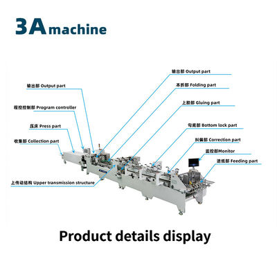 Máquina de plegado de cajas onduladas con doble bloqueo en el fondo y pegamento lateral en el modelo 1300-JGKW