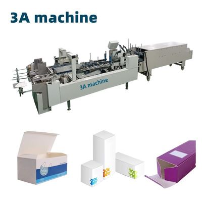 Caja de cartón/caja recta corrugada Máquina automática de carpeta de pegamento para papel 200g-650g