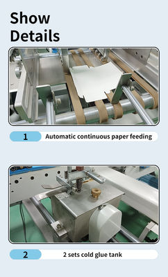 CQT 800 Máquina automática de carpetas de pegamento de cola fría soluble en agua para cajas de cartón o cartón ondulado