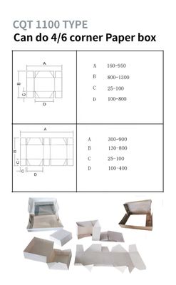 Papel de cartón 200g-650g 6 esquinas carpeta máquina de pegamento para 4 esquinas caja plegable