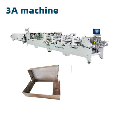 Máquina avanzada de pegado de carpetas controlada por PLC para caja de 4 esquinas y caja de papel de 6 esquinas