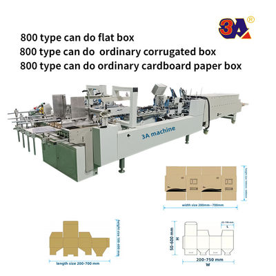 Máquina de pegamento de carpetas controlada por PLC para cartón corrugado Caja de cartón 200g-650g